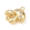 Brass Micro Pave Clear Cubic Zirconia Charms LS-KK-G545-21G-2
