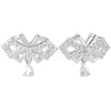 3Pcs 925 Sterling Silver Clear Cubic Zirconia Bowknot with Teardrop Multi-Strand Links STER-BBC0008-44-7