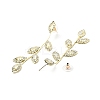 Clear Cubic Zirconia & Crystal Rhinestone Long Dangle Stud Earrings LS-EJEW-C037-06C-LG-3