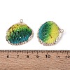 Spray Paint & Electroplate Natural Sea Shell Pendants SSHEL-N042-16B-3