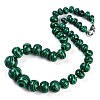 Synthetic Malachite Rondelle Graduated Beaded Necklaces for Women Men NJEW-K388-02K-1