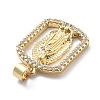 Rack Plating Brass with Cubic Zirconia Pendants KK-Q017-06E-G-2
