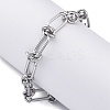 304 Stainless Steel Paperclip Chain Bracelets for Women LS-BJEW-P347-03P-1