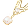 Ion Plating(IP) 201 Stainless Steel Multilayer Necklaces NJEW-K270-16G-2