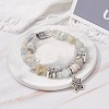 Natural Morganite Chip Beads Multi-strand Bracelet BJEW-JB07052-05-2