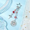 Glass Bead & Alloy Pendant Decorations HJEW-JM03016-4