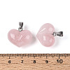 Natural Rose Quartz Chunky Pendants G-T143-19C-3