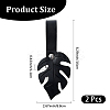 2Pcs Leaf PU Leather Cardigan Clips JEWB-CL0001-01C-2