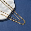 304 Stainless Steel 8 Shaped Link Chain Double Layered Necklaces for Women NJEW-U050-02D-G-3