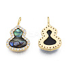 Brass Micro Pave Clear Cubic Zirconia Charms KK-N233-429-1