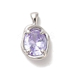 Platinum Brass Micro Pave Cubic Zirconia Pendants KK-U031-02P-06-1