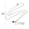 Valentine's Day 304 Stainless Steel & Green Glass Heart Pendant Cable Chain Necklaces for Women NJEW-FS00014-04-7