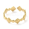 304 Stainless Steel Rhombus Open Cuff Ring for Women X-RJEW-I098-30G-2