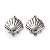 304 Stainless Steel Shell Shape Links Connector Charms STAS-A124-15P-1