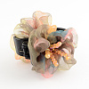 Flower Cloth Plastic Claw Hair Clips PHAR-S273-05-1