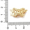 Brass Micro Pave Cubic Zirconia Butterfly Box Clasps KK-H526-12G-4