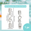 925 Sterling Silver Cord Ends STER-BC0003-27S-2