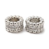 Rack Plating Brass Cubic Zirconia European Beads KK-R147-05P-2