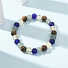 Natural Tiger Eye & Glass Beads Stretch Bracelets for Women Men BJEW-P398-01C-2