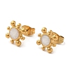 Ion Plating(IP) 304 Stainless Steel Flower Stud Earrings EJEW-C114-07A-G-2