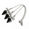 Gemstone Hexagonal Pointed Dowsing Pendulums G-J393-AP-3