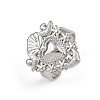 304 Stainless Steel Heart Adjustable Finger Rings for Women RJEW-A074-07P-4