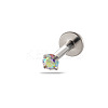 G23 Titanium Alloy Cubic Zirconia 17 Gauge Flat Round Threadless Labrets WG94BD7-22-1