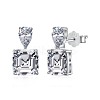 Rhodium Plated 925 Sterling Silver Micro Pave Cubic Zirconia Ear Studs for Women EJEW-P231-96P-1