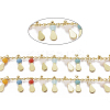 3.28 Feet Handmade Glass Beaded Chains X-CHC-E020-01G-1