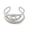 Non-Tarnish 304 Stainless Steel Hollow Evil Eye Open Cuff Ring for Women RJEW-I098-09P-2