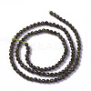 Natural Golden Sheen Obsidian Beads Strands G-F596-17-3mm-2