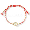 Brass Enamel Bead Braided Bead Bracelets AG3101-2-1
