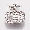 Brass Micro Pave Cubic Zirconia Charms ZIRC-E147-38P-2