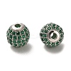 Rhodium Plated 925 Sterling Silver Micro Pave Cubic Zirconia Beads STER-H110-24C-03P-2