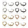 Fashewelry 8Pairs 4 Colors Ring Brass Hoop Earrings EJEW-FW0001-01-8