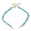 Synthetic Turquoise Faceted Round Beaded Bracelet Making KK-F892-28G-1