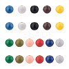 220Pcs 11 Colors Painted Natural Wood European Beads WOOD-TA0001-54-2