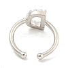 Rack Plating Brass Open Cuff Rings for Women RJEW-F162-01P-D-3