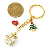 Christmas Woven Glass Keychains KEYC-MZ00017-02-3