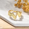 Brass Micro Pave Clear Cubic Zirconia Cuff Finger Rings for Women RJEW-B112-07G-2
