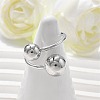 304 Stainless Steel Round Cuff Rings for Women RJEW-A063-01E-P-4