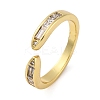 Brass Micro Pave Cubic Zirconia Open Cuff Rings for Women RJEW-G341-03G-02-4