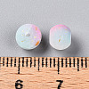 Frosted Baking Paint Crackle Glass Beads with Glitter Powder X1-DGLA-T004-6mm-01L-2