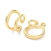 Brass Double Line Open Cuff Rings for Women RJEW-D016-06G-1