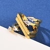 Brass Micro Pave Cubic Zirconia Cuff Rings for Women RJEW-L132-06G-1