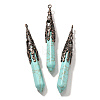 Synthetic Turquoise Pointed Big Pendants G-P560-02R-02-1