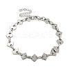 Non-Tarnish 304 Stainless Steel Rhombus Link Chains Bracelets for Men & Women LS-BJEW-D042-02P-1