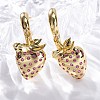 Brass Micro Pave Cubic Zirconia Hoop Earrings EJEW-R016-23G-2