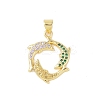 Brass Micro Pave Cubic Zirconia Pendants KK-E111-41G-01-1