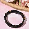 Natural Tiger Eye & Glass Round Beaded Bracelets BJEW-G732-01B-3